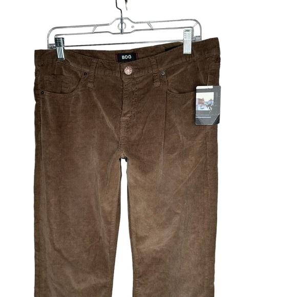 New BDG Women’s Mid Rise Cigarette Ankle Pants 32x30 Brown Corduroy BNWT - Picture 2 of 6